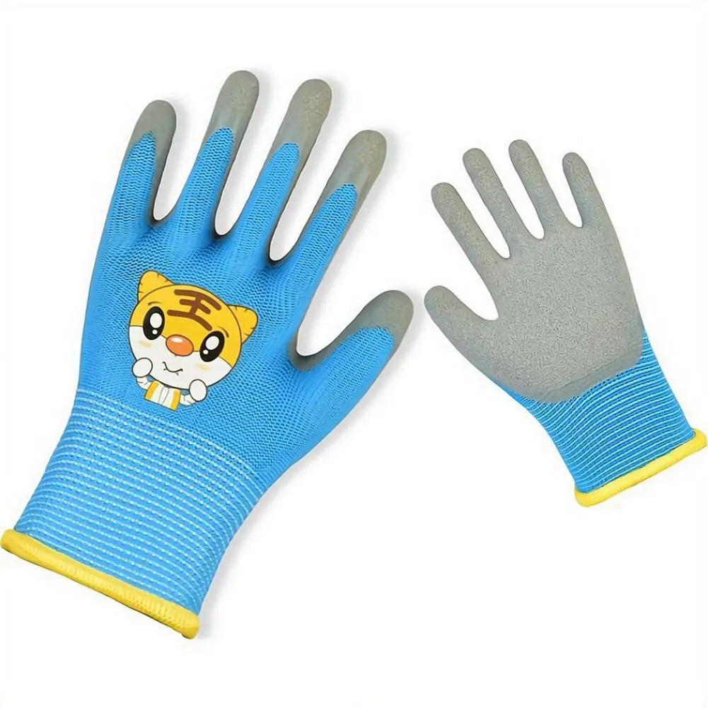 Kids Durable Waterproof Garden Work Gloves Non-Slip Children Safety Yard Work Gloves Portable Garden Supplies Gardening Gloves