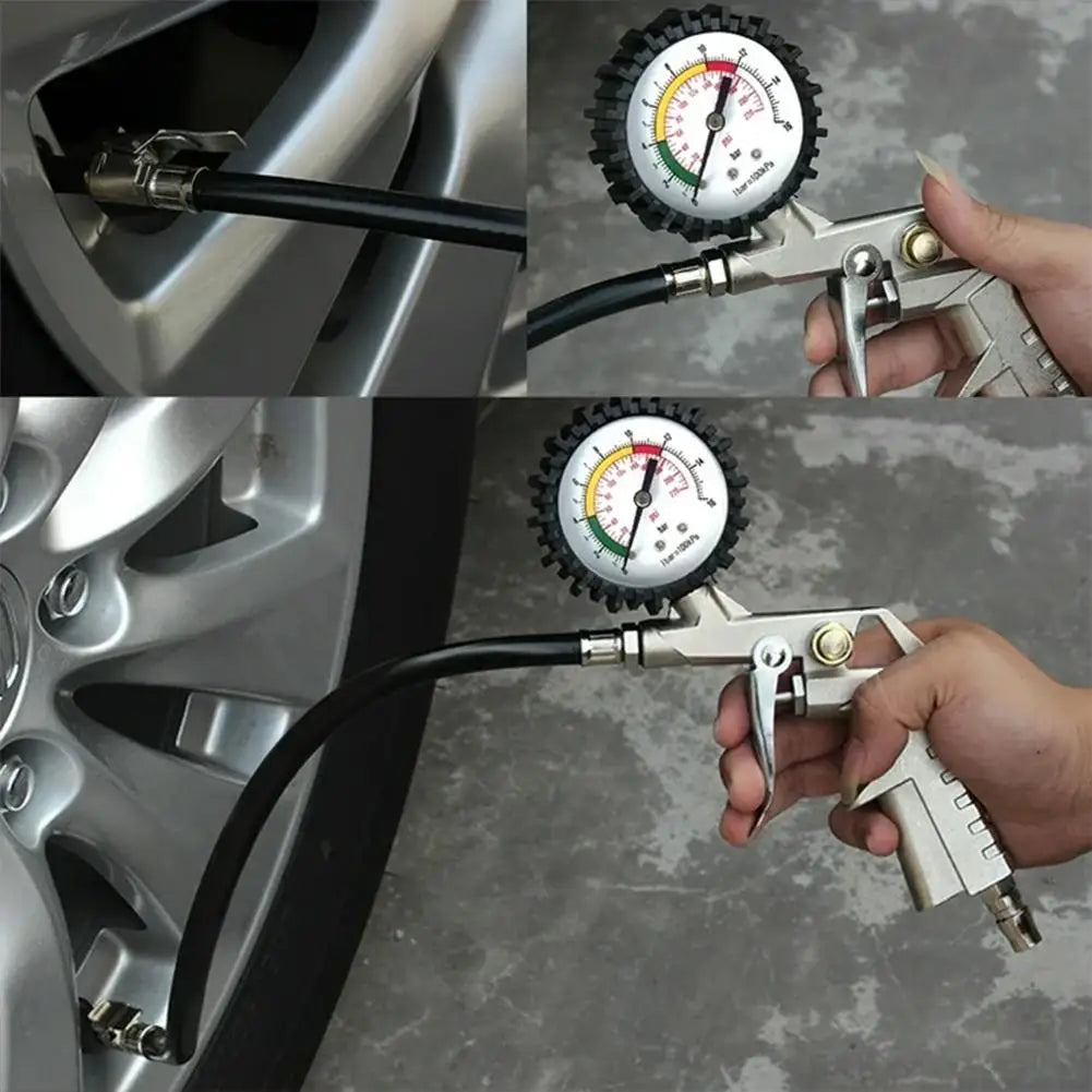 Auto Tire Pressure Gauge Pressure Gun Type For Air Compressor Car Motorcycle SUV Inflator Pump Tire Repair Tool