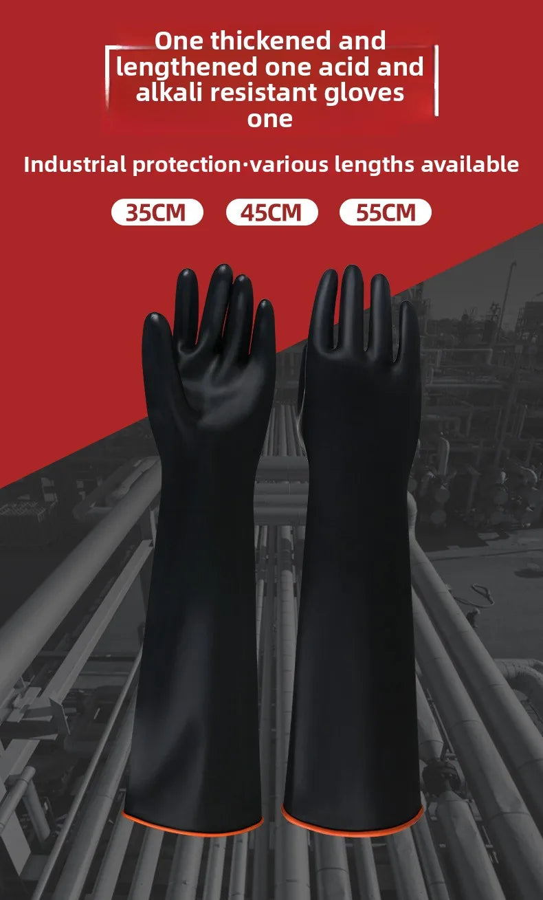35-55cm Heavy Duty Waterproof Latex Gloves Chemical Resistant Acid Oil Resistant for Home Industry Factory Work Safety Gloves