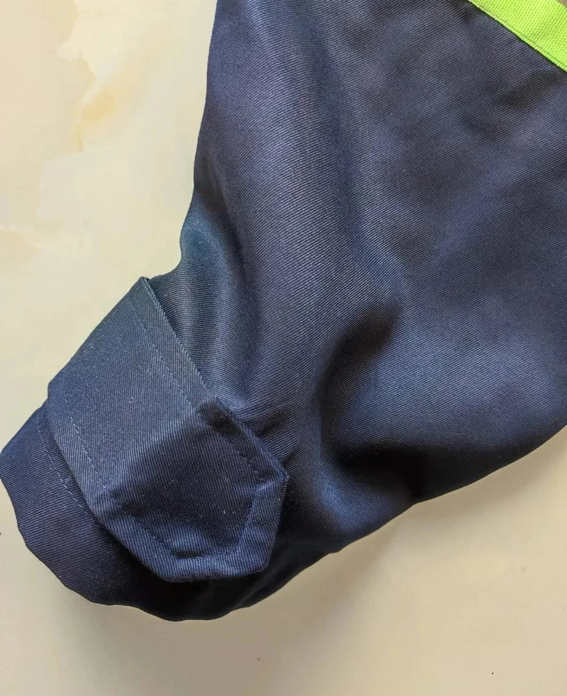 Hi Vis Work Overall Auto Repair Workshop Welding Suit Mechanic Uniform Coal Miner Mariner Porter Coverall Reflective Safety Suit
