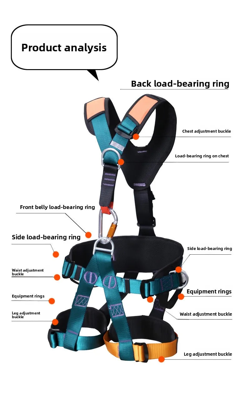 High Altitude Work Safety Harness 5-Point Full Body Safety Belt Outdoor Climbing Mountaineering Construction Rescue Equipment