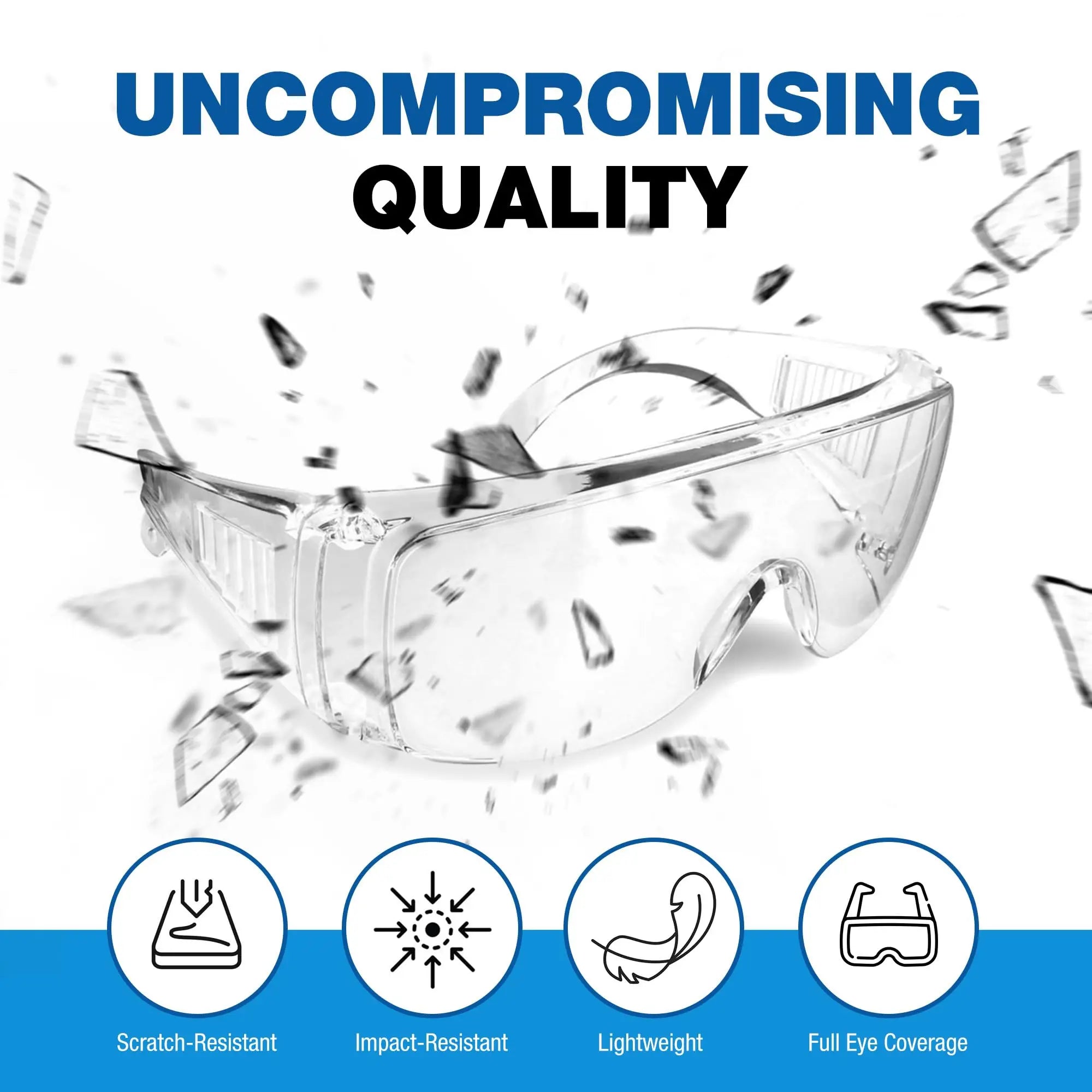 Safety Glasses For Men & Women | Ansi Z87 Safety Glasses For Shooting Lab Goggles For Safety | Safety Goggles - 1 Pack Clear