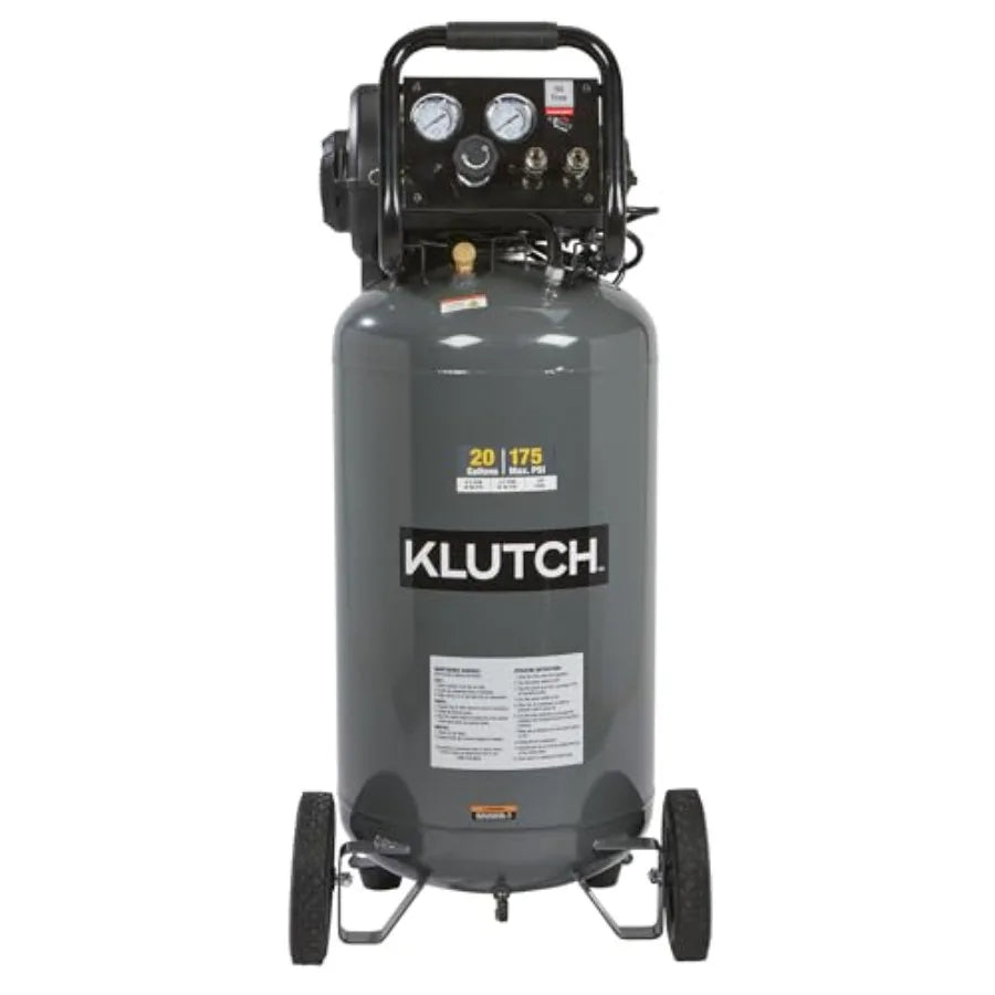 20-Gallon Air Compressor 2 HP 120 Volts 175 PSI Metal Gray High-Pressure Efficient Portable Tool