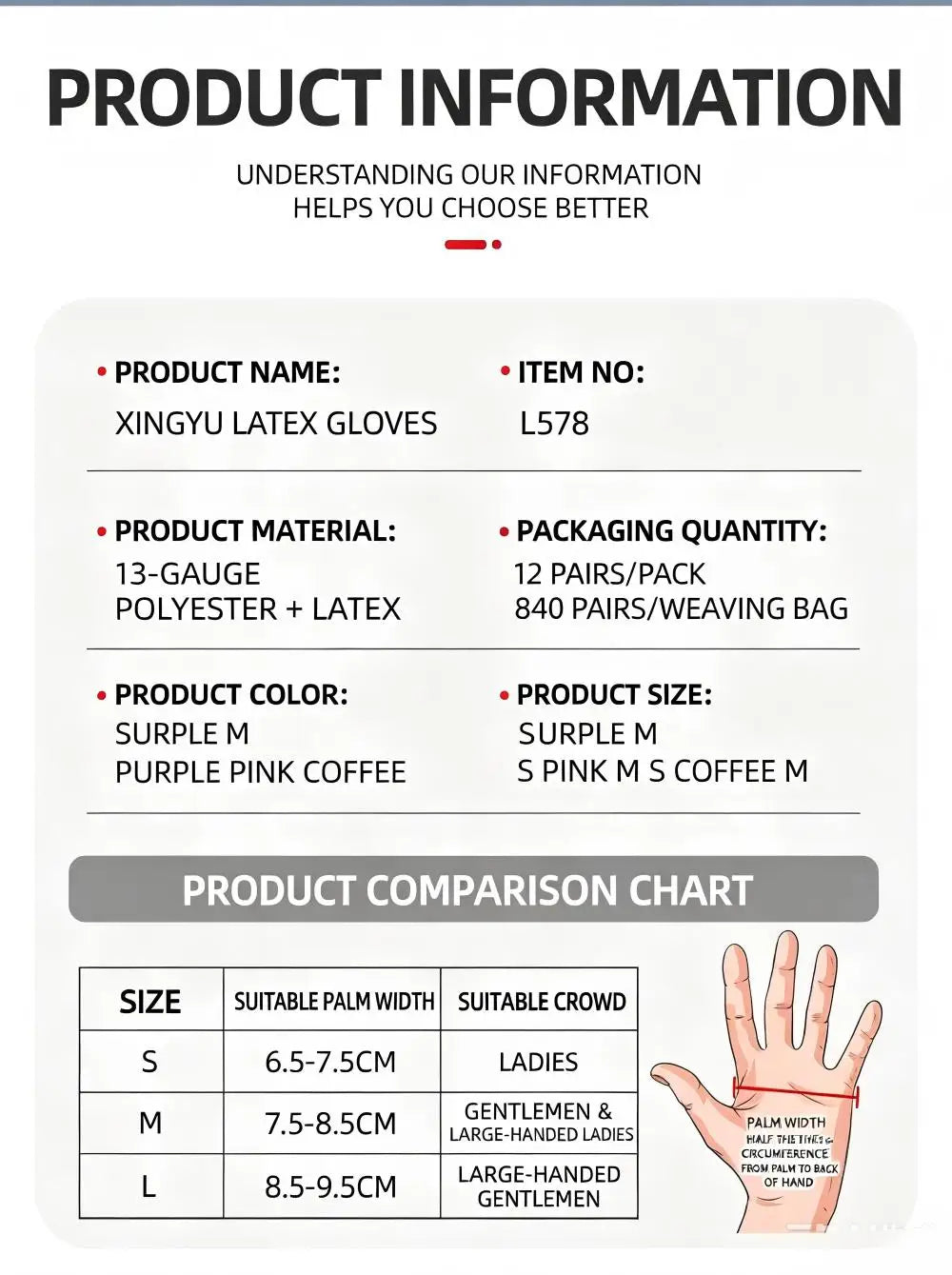 12 Pairs HighQuality Waterproof and Oil Resistant Industrial Work Gloves Gardening Gloves Stab Resistant Labor Protection Gloves