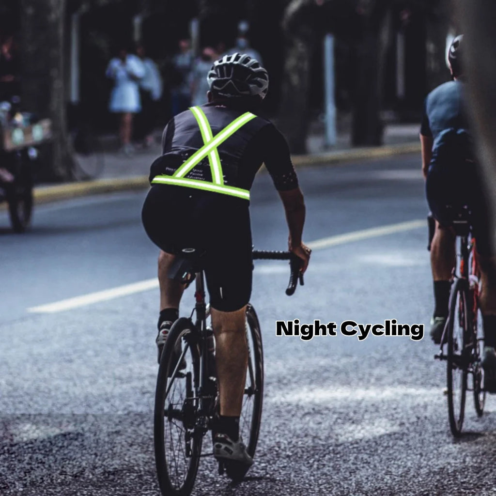 Adjustable Reflective Safety Vest High Visibility Safety Jacket with Strap for Night Work Running Bicycle
