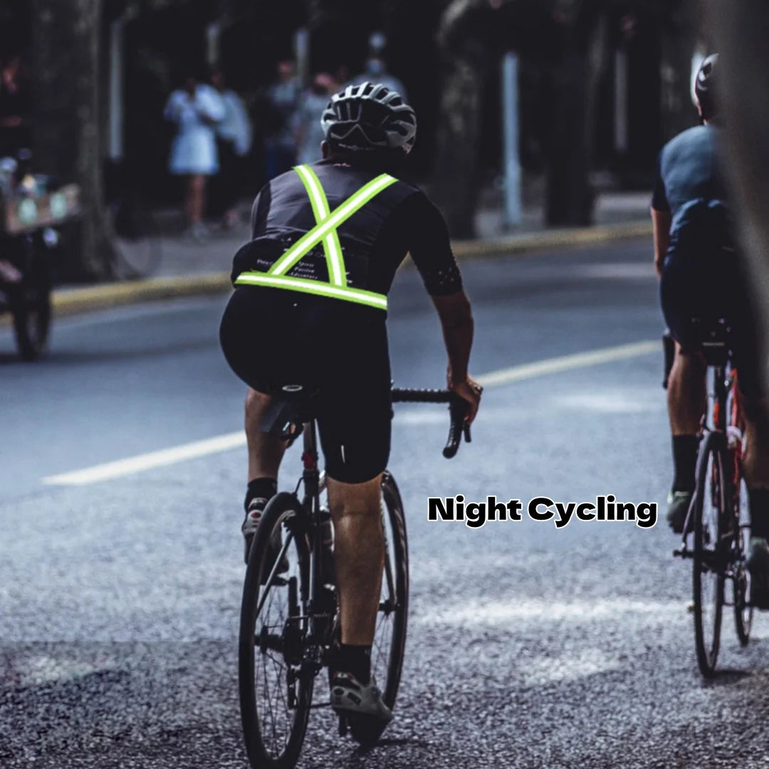 Adjustable Reflective Safety Vest High Visibility Safety Jacket with Strap for Night Work Running Bicycle