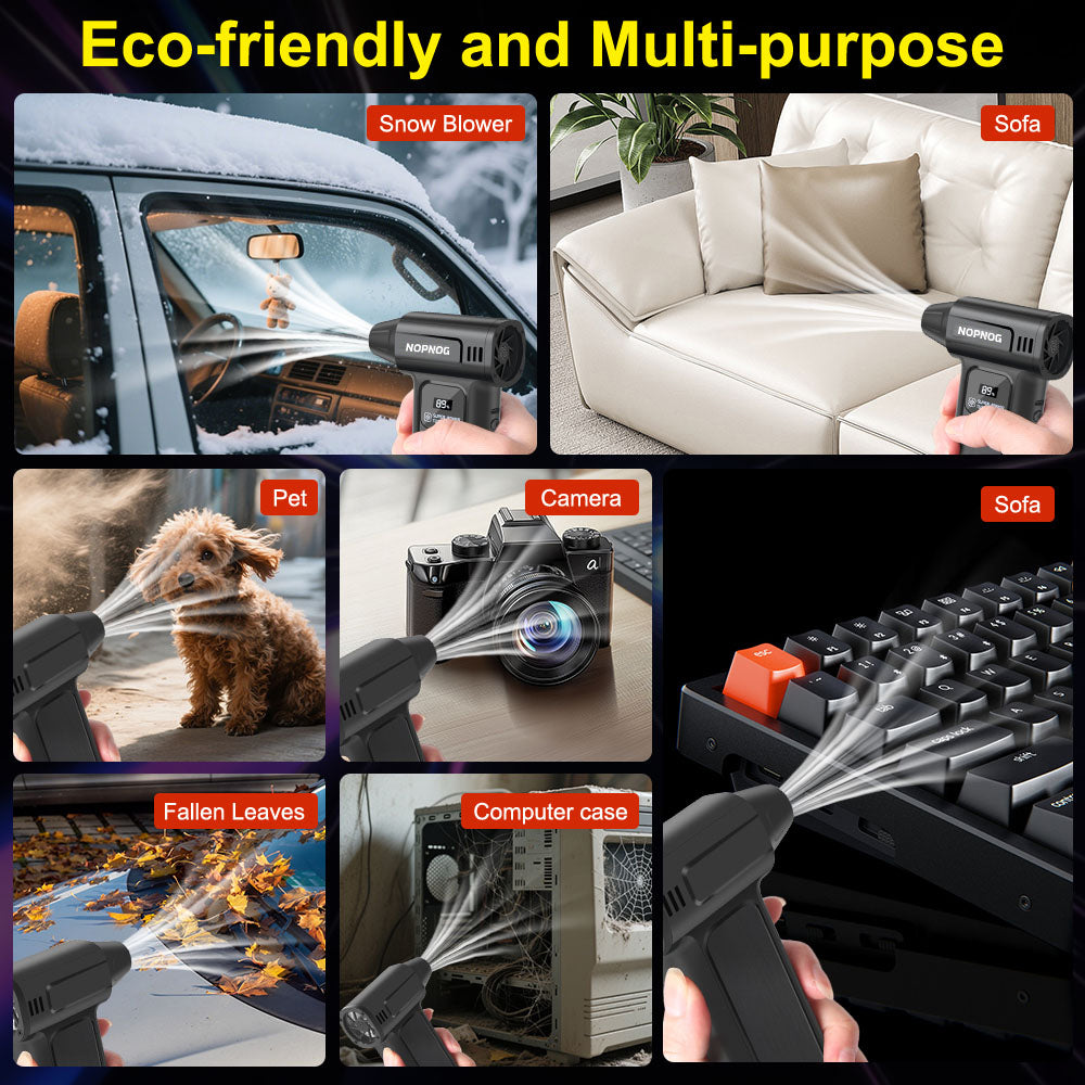 Portable Air Compressor For Car Snow Blowing Dust Removal Turbo Blower Fan Air Duster Camping BBQ Blower Inflator 130/150K RPM