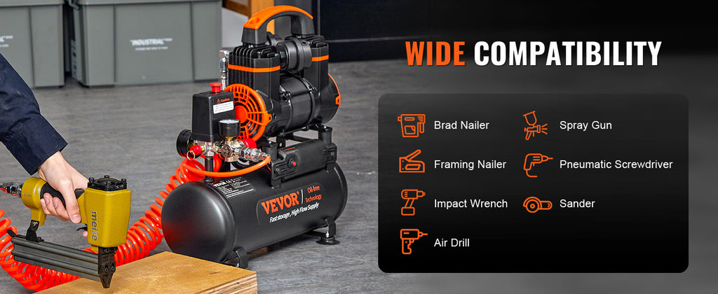 Venor Silent Air Compressor - Quiet, Oil-Free & Portable