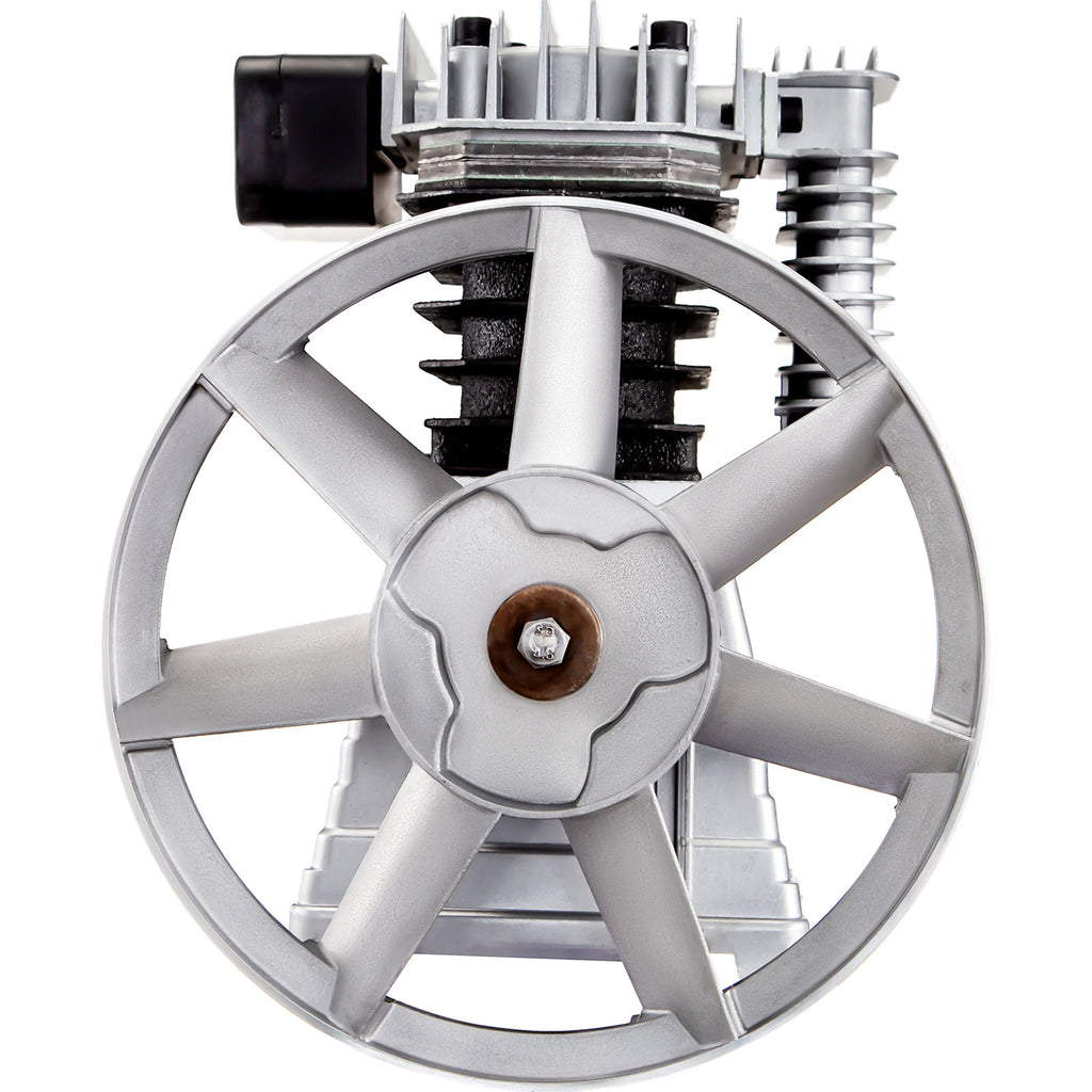 Heavy-Duty Twin Cylinder Air Compressor Pump Head - 2.2KW (3HP), 375 L/MIN (12 CFM), Single Stage