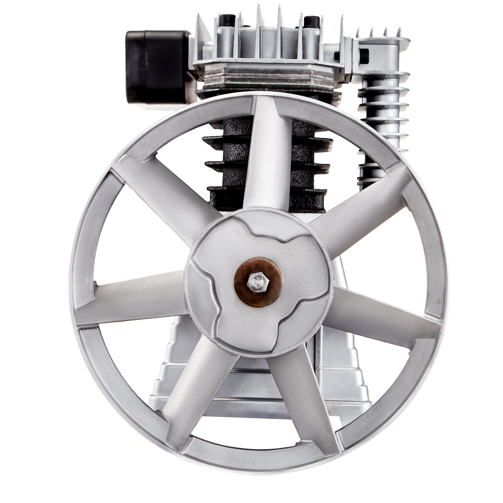 Heavy-Duty Twin Cylinder Air Compressor Pump Head - 2.2KW (3HP), 375 L/MIN (12 CFM), Single Stage