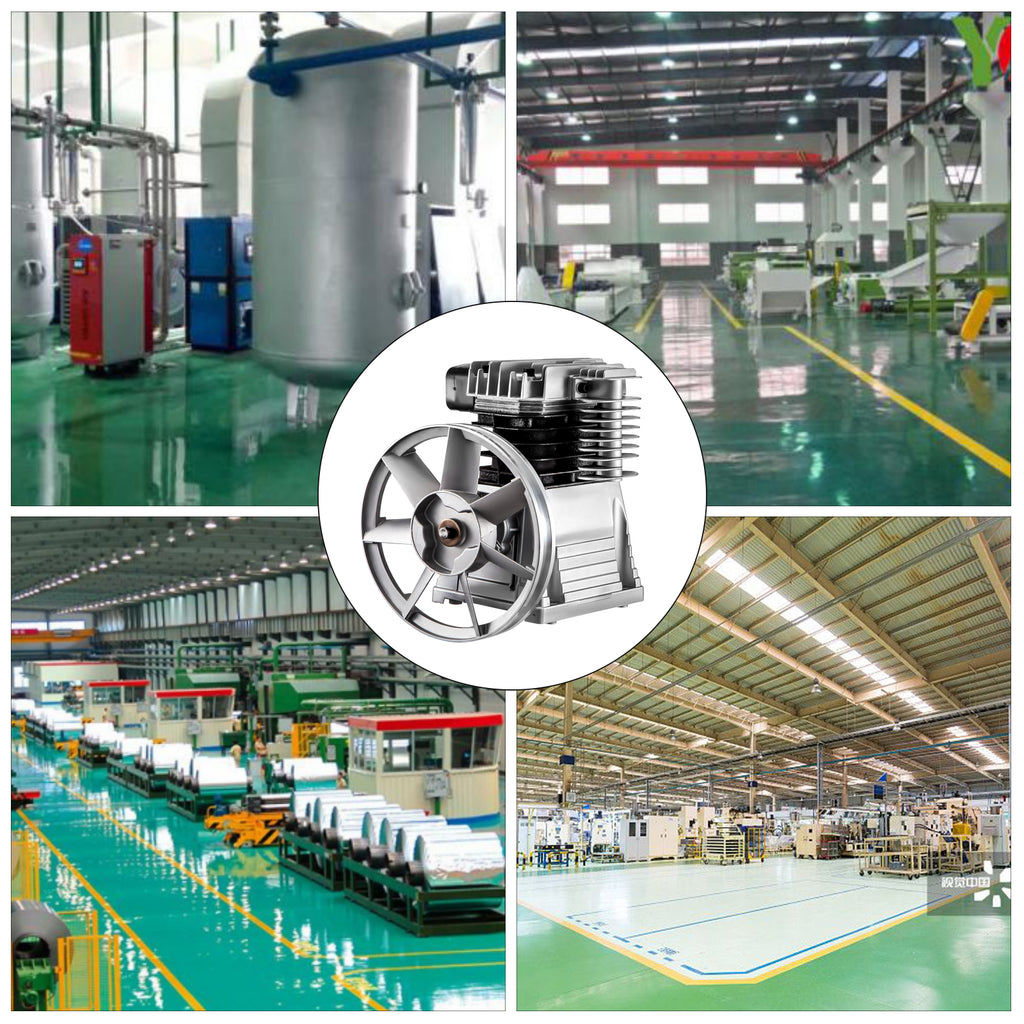 Heavy-Duty Twin Cylinder Air Compressor Pump Head - 2.2KW (3HP), 375 L/MIN (12 CFM), Single Stage