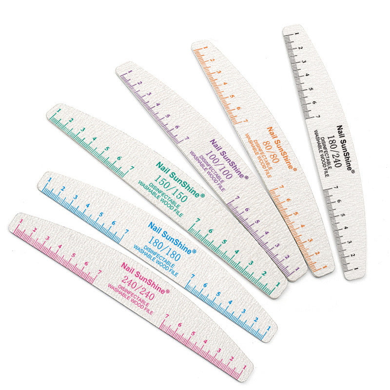 10pcs Nail Files & Buffers Set, Half-Moon Shape, Synthetic Paper Sandpaper, Non-Replaceable, Unscented, with 80 100 150 180 240 Grits, for Manicure & Pedicure Tools, Nail Care Accessories, Nail Tech Supplies