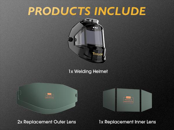 TOOLIOM Auto Darkening Welding Helmet with   Welding Mask -  & /Rechargeable Battery Powered Welder Hood for TIG MIG CUT Grind