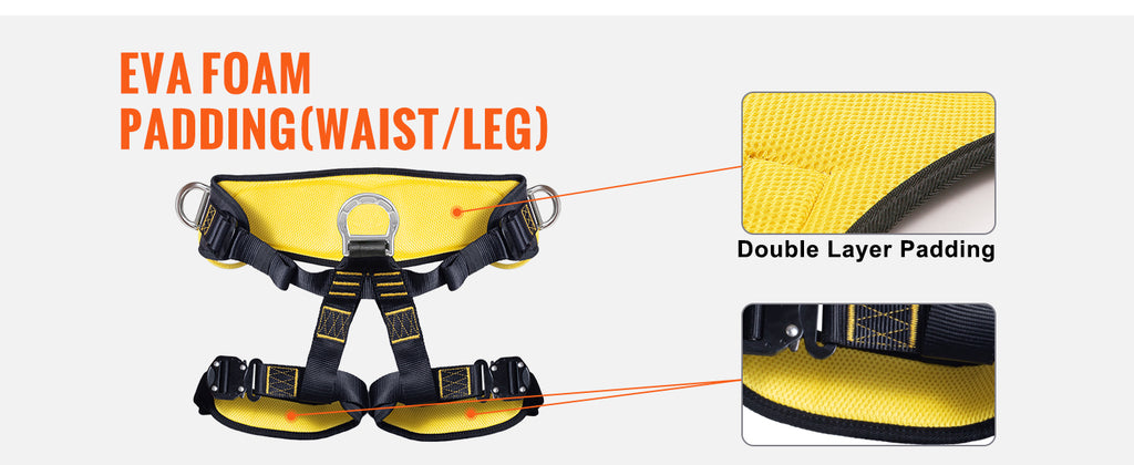 SucceBuy Half Body Safety Harness Tree Climbing Harness Half Protection Harness 340 lbs for Fire Rescuing Caving Rock Climbing