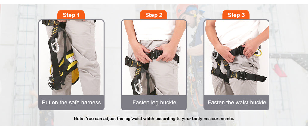SucceBuy Half Body Safety Harness Tree Climbing Harness Half Protection Harness 340 lbs for Fire Rescuing Caving Rock Climbing