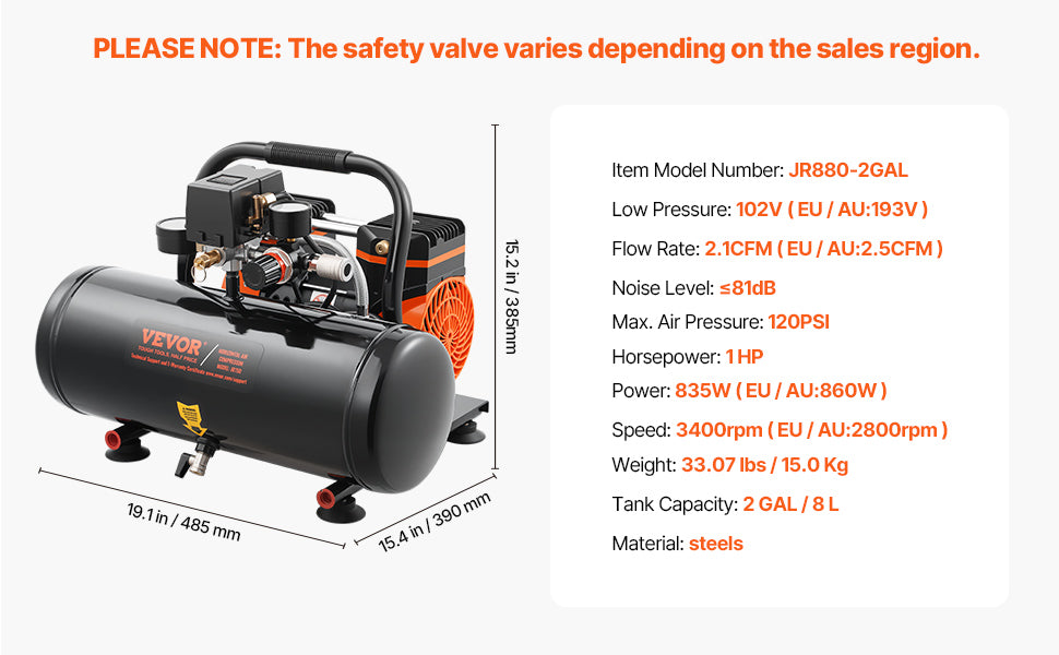 SucceBuy Air Compressor 750W/1450W/3000W Oil Free Air Compressor Quiet Portable Compressor Pump for Auto Repair Tire Inflation